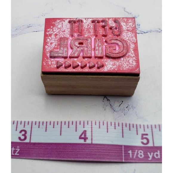 Get It Girl Script Motivational Wood Mounted Rubber Stamp - Picture 6 of 7